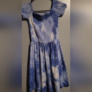 Justify Blue and White Scoop Neck Sundress